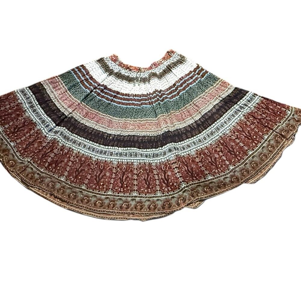 Short Circuit Women’s XXXL Bohemian Multicolor Prarie Skirt Drawstring waist